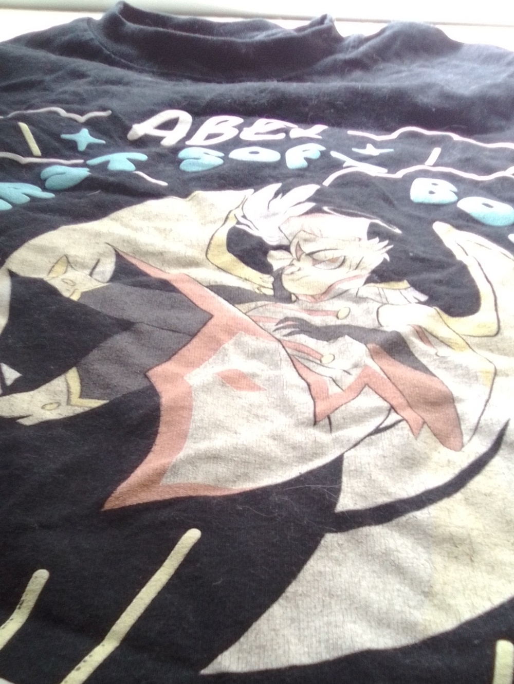 Hazbin Hotel Abel First Soft Boy T-Shirt Graphic Tee Black & White Small